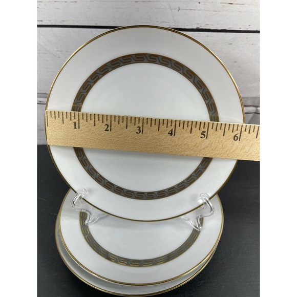 Noritake China Japan Hartford White Grey Gold Trim 6-1/2" Bread Plates Set Of 4 - Picture 5 of 7